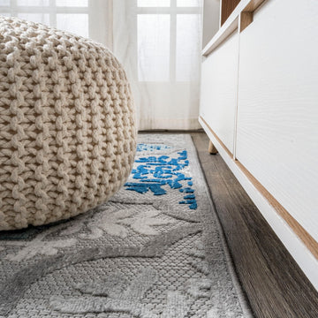 Cassis Ornate Ogee Trellis High-low Indoor/outdoor Area Rug
